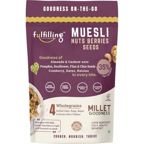 Fulfilling Muesli Fruit & Nuts - Nuts Berries Seeds 350g| Pumpkin...