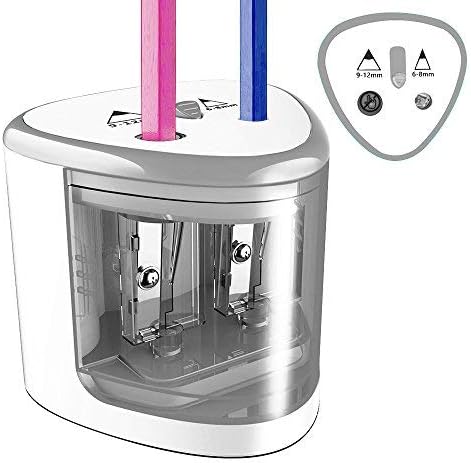Electric Pencil Sharpener Battery Operated Automatic Pencil Cutter for Office School Artists Adults Kids (Silver)