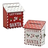 EMPOTEC Cassetta Postale Natalizia Buca delle Lettere Babbo Natale Decorazione da Parete Muro in Legno con Sportellino Idee Regalo Addobbo FESTIVITÀ 15x12x8cm Assortito (1pz)