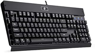 Eagletec KG010 Mechanical Keyboard Wired Ergonomic Brown Switches Equivalent for Office PC Home or Business (Black Keyboard Not Backlit)