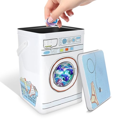 Boîte à lessive en métal Cocoarm pour sublimer l'étagère de votre buanderie