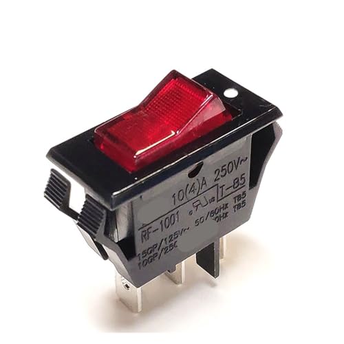 Interrupteur à bascule 10A 250V rouge trois broches pour vos lampes et appareils de cuisine