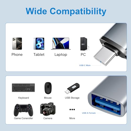 image for AiNEERich USB to USB C Adapter 10 Pack,USBC to USB Adapter,USBA to USB