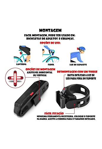 Lanterna Bike Sinalizador Traseiro Farol Led Luz Segurança