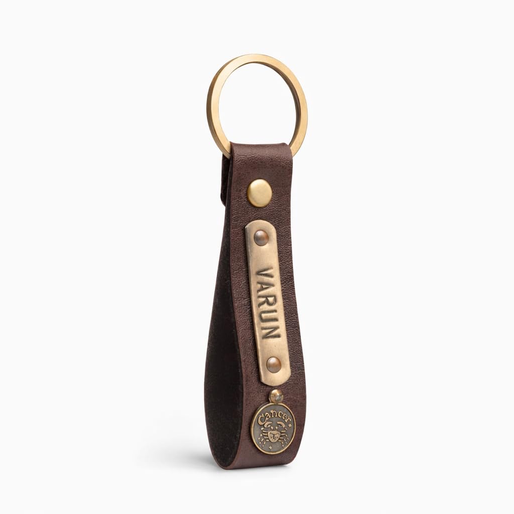 Personalized Vegan Premium Leather Keychain | For Men, Women & Kids | Customizable keychain featuring a charm and name tag | Durable and enduring unisex present with metal ring-image-36