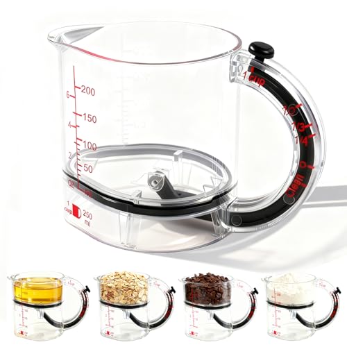 4-in-1 Adjustable Measuring Cup, All in One Multi-Functional Meas...