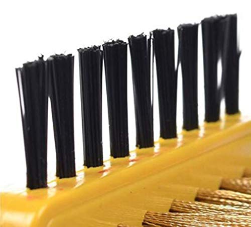 Escova de sapato de couro de camurça multifuncional de três lados com alça amarela Excelente durabil