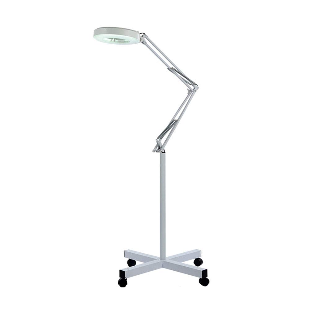 Aioneer Led Magnifier Floor Standing Lamp,360Deg;Swivel Adjustable Arm Stable Base Reading Magnifying Glass- For Beauty, Salon, Tattoo, Nail, Dental, Reading And Skincare,5X