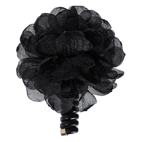 Cinta elástica para el pelo con diseño de flores, color negro, para teléfono, para mujeres y niñas