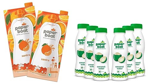Image of Paper Boat Coconut Water, 200ml (Pack of 6) + Paper Boat Orange 1L ( Pack of 2)