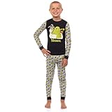 INTIMO シュレック パジャマ ボーイズ ベスト フレンズ ロバと小娘 ブーツ 2ピース タイトフィット ラウンジ スリープセット, マルチカラー, 8