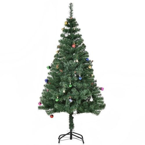 HOMCOM Árbol de Navidad 150cm con 48 Adornos Decorativos Verde
