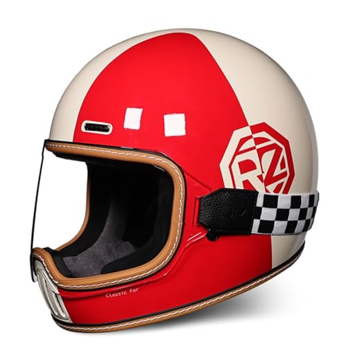 Casque de moto intégral vintage l'esprit motard classique revisité pour adulte