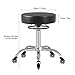 Mineloff Rolling Stool with Wheels 400lbs Weight Capacity,Heavy Duty Lash Chair Adjustable for Tatoo Lab Massage Salon Spa Drafting Nail Teach,360 Swivel,Leather,Thick Seat Padding (Black)
