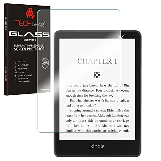 TECHGEAR Verre Trempé Amazon Kindle Paperwhite 5 / Paperwhite Signature/Paperwhite Kids 6,8 pouces (2021 / 11ème Génération) - Protection Écran Verre Trempé [Clair Crystal] [Anti Rayures]