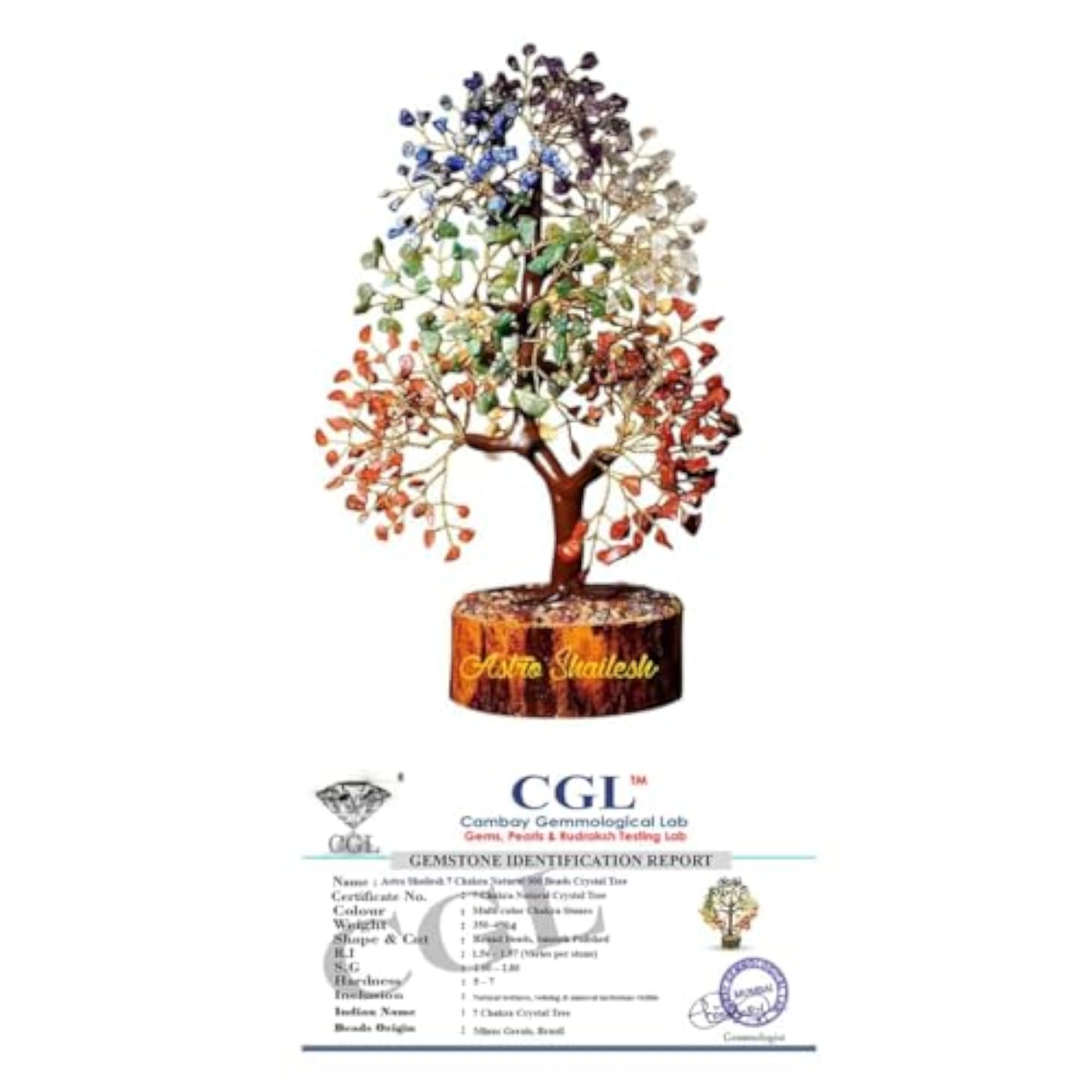 7 Chakra Crystal Tree for Good Luck and Home Decor