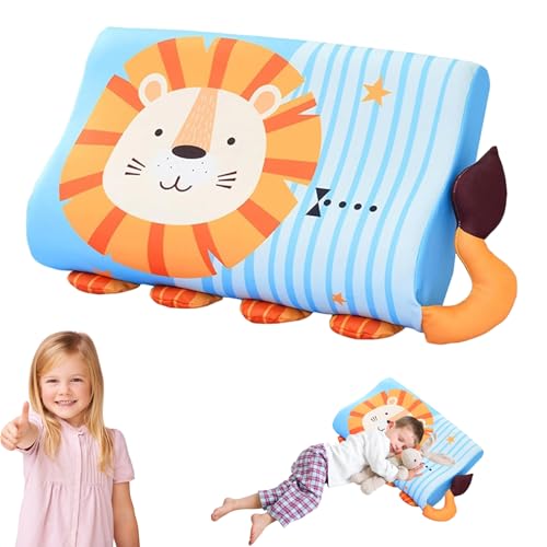 Kuschelfreund Kissen Kinderkopfkissen 45 × 26 cm Kinderkissen Aus Memory-Schaum Atmungsaktiv und Hautfreundlich Ergonomisch für Sofa Reisen Zuhause Kinderbett (Type-B 45*27cm(Ages 36))
