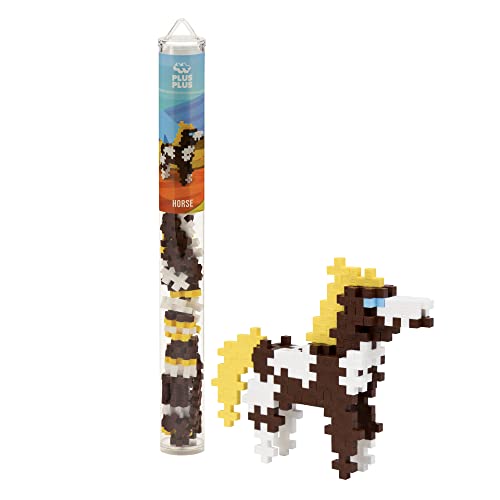 PLUS PLUS - Horse - 70 Piece Tube, Construction Building Stem / Steam Toy, Interlocking Mini Puzzle Blocks for Kids