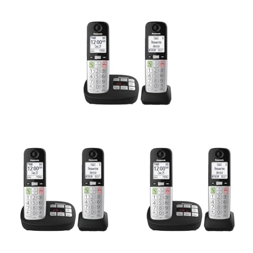 Image of Panasonic Cordless Phone,Easy to Use with Large Display&Big Buttons,Flashing Favorites Key,Flashlight,Call Block,Volume Boost,Talking Caller ID,House Phones,2 Cordless Handsets-KX-TGU432B (Pack of 3)
