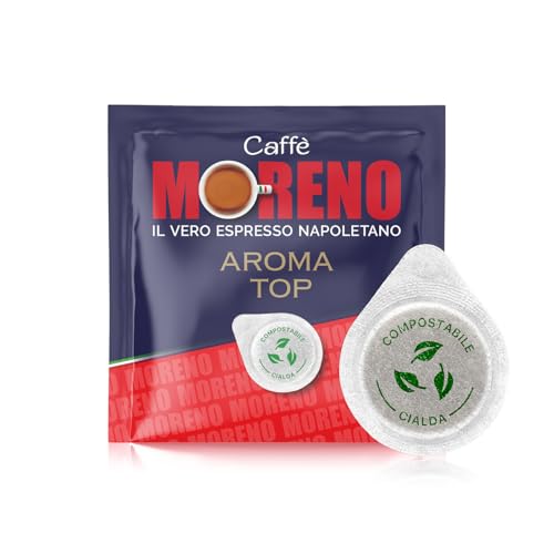 (LA SCELTA MIGLIORE) Le cialde ese compostabili da 44 mm di Caffè Moreno combinano l'Arabica e Robusta per un aroma distintivo e una dolcezza inconfondibile. Un caffè perfetto, ogni volta