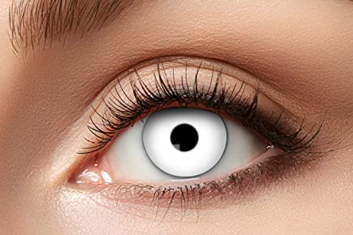Zoelibat Eyecatcher – White Zombie – Farbige Jahres-Kontaktlinsen in durchgängigem Weiß – Kontaktlinsen Halloween weiß ohne Stärke – mit Aufbewahrungsbehälter Zoelibat Eyecatcher – White Zombie – Farbige Jahres-Kontaktlinsen in durchgängigem Weiß – Kontaktlinsen Halloween weiß ohne Stärke – mit Aufbewahrungsbehälter
