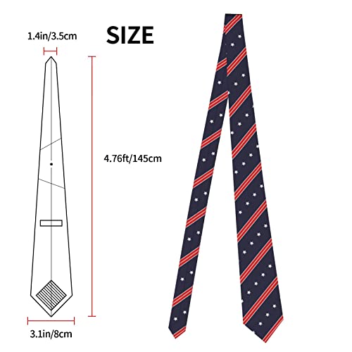 Fatttycy Patriotic American Flag Striped Ties For Men Neck Navy Tie Men's Novelty Neckties #TOP2