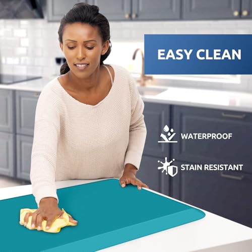 Image of KitchenClouds Kitchen Mat Cushioned Anti Fatigue Kitchen Rug Non Slip Standing Mat Comfort Floor Mats for Sink Office (17.3 inchx28 inch- 0.8inch,Green) | Water-Resistant, Non-Slip, Easy to Clean Comfort Floor Mat for Kitchen, Sink & Office, Multiple Colors & Sizes, 17.3 inch x 28 inch