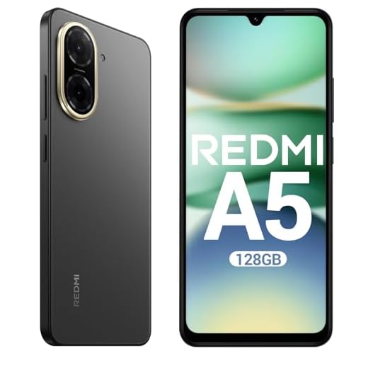 XIAOMI Redmi A5 Smartphone 4+128GB 4G - Pantalla 6.88" 120Hz | Cámara Dual IA 32MP | Batería 5200mAh | Lector Lateral de Huellas | Procesador Octa-Core (Negro, 128, GB) Redmi A5 con Funda