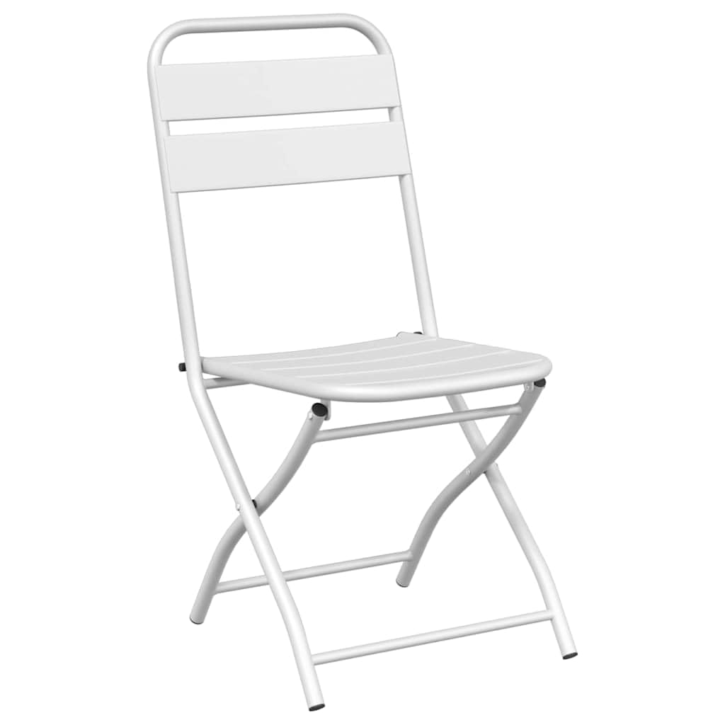 Set Bistrot Pieghevole 3 Pezzi Bianco Acciaio