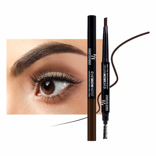 Half N Half Eye Brow Artist Long Lasting Automatic Eyebrow Pencil & Brush | Sleek spoolie brush | Long-Lasting & Natural looking results | retractable pencil easy to use | Perfect arch – Espresso