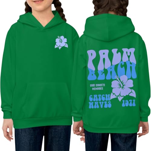 GOFULY Hoodies For Teen Girls Y2K Fleece Long Sleeve Sweatshirt With Hooded Floral Print Fall Hoodie Boys Clothes 2-14 Years