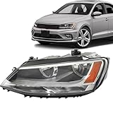 munirater Headlight Assembly Replacement for 2011-2018 Base/Comfortline/GLI/SEL/SE/S/Sport/Sportlin/Trendline/Wolfsburg Sedan 4-Door Headlamp Halogen Model Driver Side