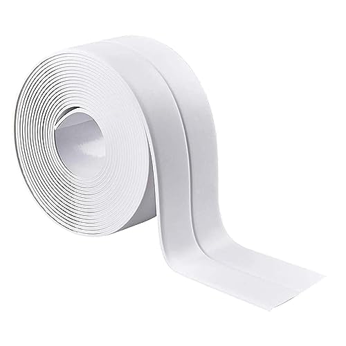 Image of Bath Sealant Strip, Waterproof Caulk Tape, Flexible and Durable Self Adhesive Tape for Bathroom, Kitchen, Tub and Wall Corner Edges, 3.2m x 3.8cm, White, Pack of 1