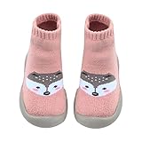 ROMIDA Babyschuhe Mädchen Jungen Schuhe Baby Lauflernschuhe kinderschuhe Rutschfeste Bodenschuhe Weicher Boden Bodensocken Stricken Sockenschuhe Anti-Rutsch-Socke Schuhe, Rosa, 20 EU