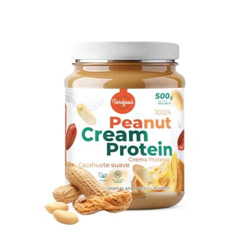Crema Proteica de Cacahuete | 500g | 28% de Proteina | 0% azúcares añadidos | Sin Aceite de Palma | Vegana | Sin Gluten | Torafood