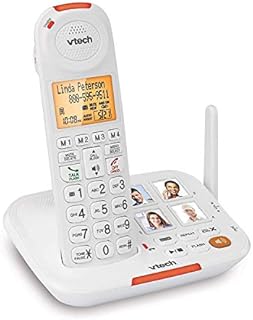VTech SN5127 Amplified Cordless Senior Phone System with 90DB Extra-Loud Visual Ringer, Big Buttons & Large Display (Renewed)