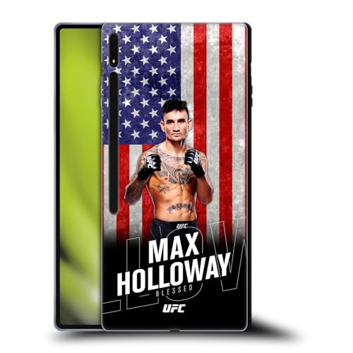 Head Case Designs Officially Licensed UFC US Flag Max Holloway Soft Gel Case Compatible with Samsung Galaxy Tab S8 Ultra