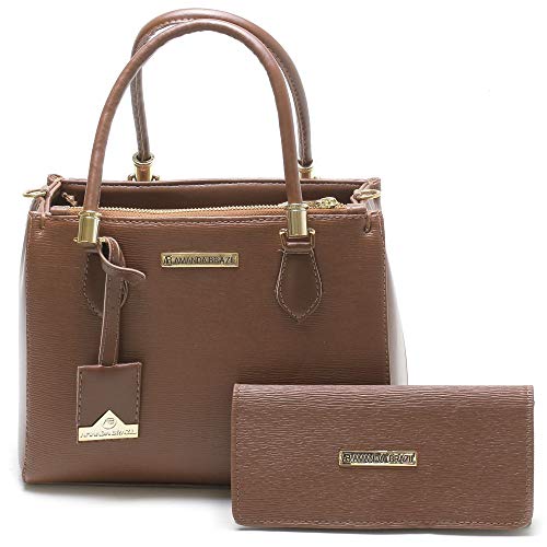 Kit Bolsa Baú com Carteira Feminina Amanda Brazil Marrom