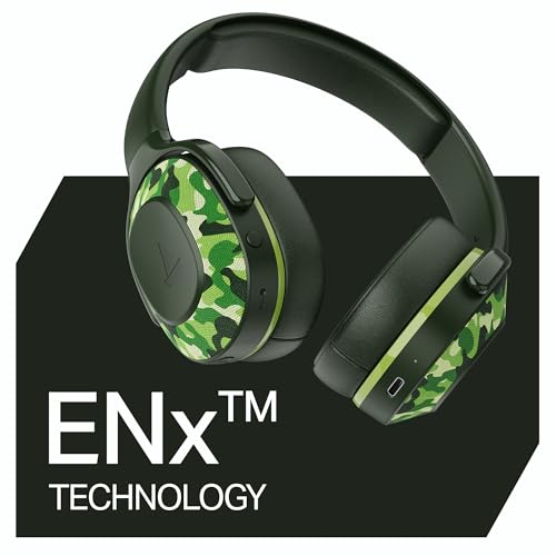 Image of Boat Rockerz 413, 60H Battery, 40Mm Drivers, Dual Pair,ENx Tech, Low Latency, Stream Ad Free Music via App Support, Bluetooth Headphones, Wireless Over Ear Headphone with Mic (Army Green)