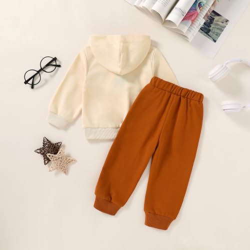 Image of YOUNGER STAR Toddler Baby Boy Girl Clothes Fall Winter Outfits Long Sleeve Hoodie Sweatshirt Sweat Pants Cotton Sweatsuits