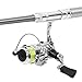 Fishing Rod and Reel Combos, Pocket Fishing Pole with Reel Wheel Retractable Aluminum Alloy for Sea Rock Stream River Boat Raft Ice Fishing (Silver)