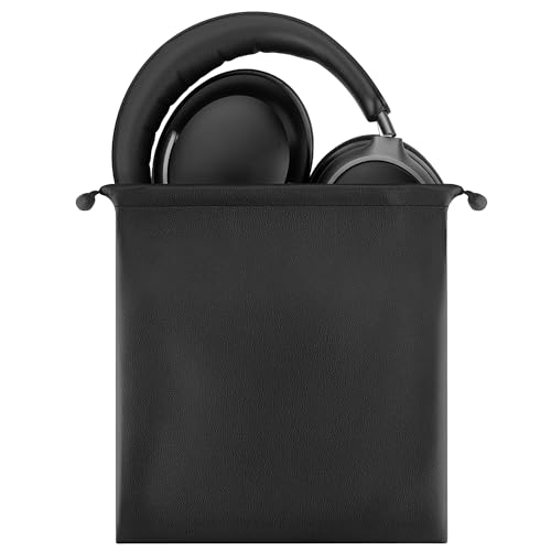 GEEKRIA Bolsa de transporte para fones de ouvido, compatível com Sony WH-1000XM6, WH-1000XM4, Bose QC Ultra II, QC 45 e mais, bolsa universal para fone de ouvido/bolsa de viagem portátil (preto PU)