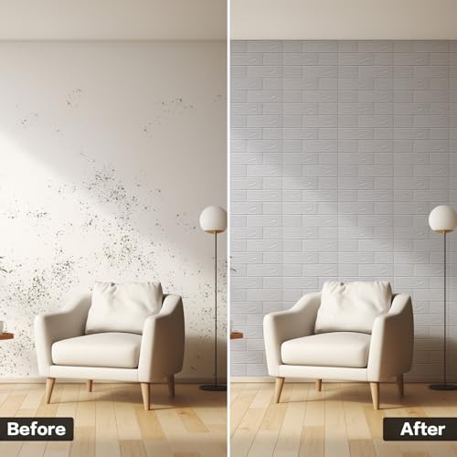 10PCS 3D Wall Panels Peel and Stick Foam, Self-Adhesive Decorative 3D Brick Wallpaper Wall Covering, Faux Stone Wall Panel Foam Brick for Living Room, Kitchen, Bathroom by SYYKDEF - Used condition - Image 5