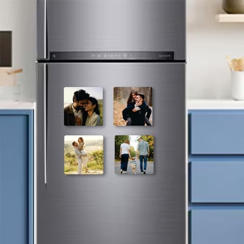 Image of Custom Photo Fridge Magnet, Acrylic, 3 x 3 Inch, 3mm Thick (Set of 2) Crystal Finish Fridge Magnet | Best for Gifting | Best for Home and Office Gifting with Customization