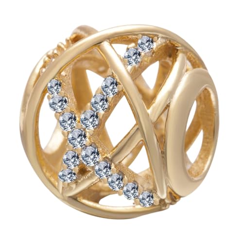 Galaxy 925 Sterling Silver Openwork Charm With Clear CZ Flower for Pandora Bracelet - Anniversary and Love