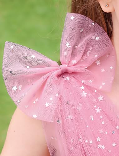 Image of IMEKIS Toddler Kids Girls Sparkle Sequins Tulle Party Dress, Wedding Formal Birthday Tea Party Dresses 2-8T