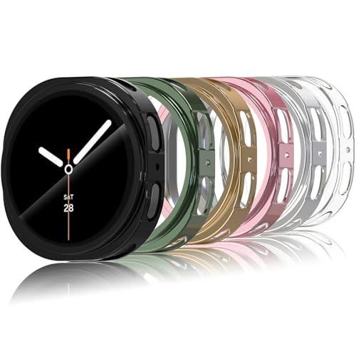 Bighan Paquete de 6 fundas protectoras de pantalla compatibles con Samsung Galaxy Watch 8 de 44 mm, protector de pantalla de TPU suave de repuesto para Galaxy Watch 8 de 44 mm