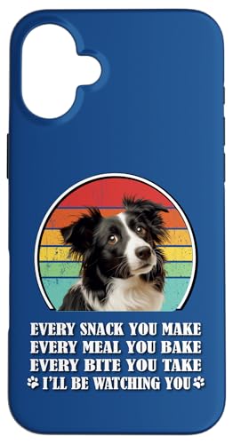 Men Women Retro Vintage Every Snack Make Border Collie Lover �X�}�z�P�[�X iPhone 16 Plus �p