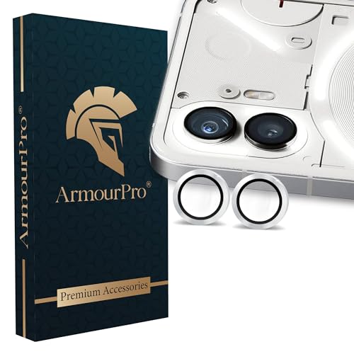 Image of ArmourPro Camera Rings Tempered Glass for Nothing Phone 2, Tough HD Individual Aluminum Alloy Rings 9H Camera Cover, Scratch-Resistant,Camera Lens Protection| Silver, 1 Pack