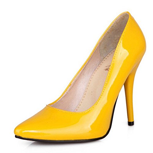 Smilice Zapatos de tacón de aguja para mujer con tacón de aguja Hehem para citas, amarillo, 32 EU Smilice Zapatos de tacón de aguja para mujer con tacón de aguja Hehem para citas, amarillo, 32 EU